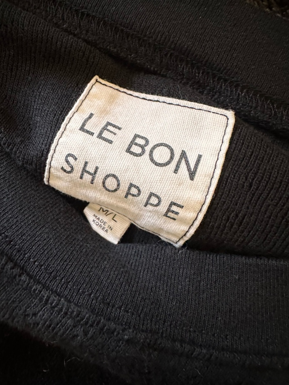 Le Bon Shoppe Black Pointelle Crewneck Sweatshirt - Picture 7 of 13